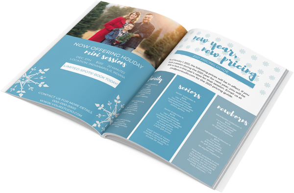 Client Holiday Gift Ordering & Print Deadline Magazine Template for CANVA