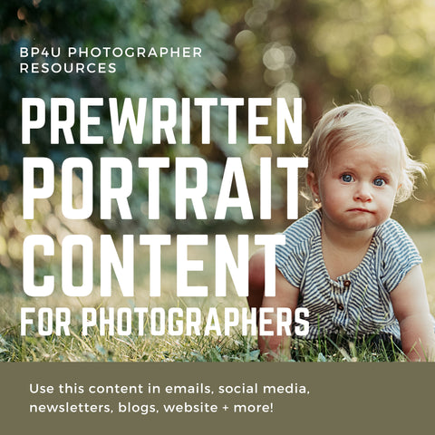 Portrait Photography Prewritten Content Bundle: Prewritten Text for your Website, Newsletter, Emails + Blog!