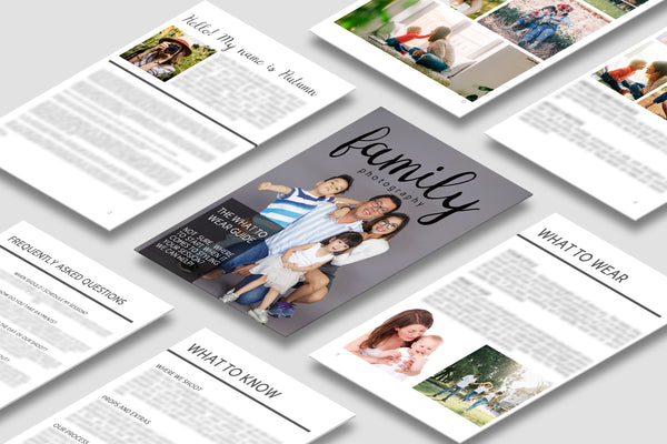 Family Photography Client Guide | Welcome Packet Template
