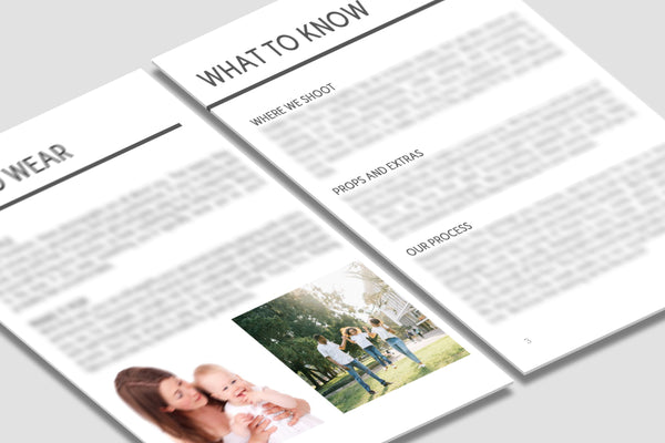 Family Photography Client Guide | Welcome Packet Template