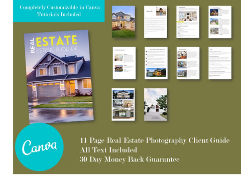 Real Estate Photography Client Guide 2nd Edition for Canva, Welcome Packet Template, Magazine Template for Canva