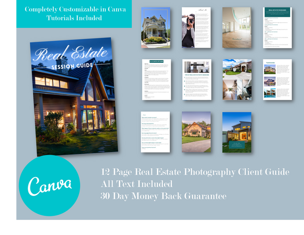 Real Estate Photography Client Guide for Canva *Version 3* | Welcome Packet Template for Canva