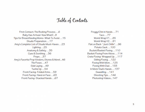 Amy Cook Photography Newborn Videos and E-Workbook