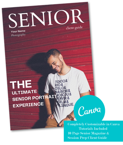 SENIOR CLIENT GUIDE, SENIOR PHOTOGRAPHY WELCOME PACKET TEMPLATE FOR CANVA, SENIOR MAGAZINE TEMPLATE 3
