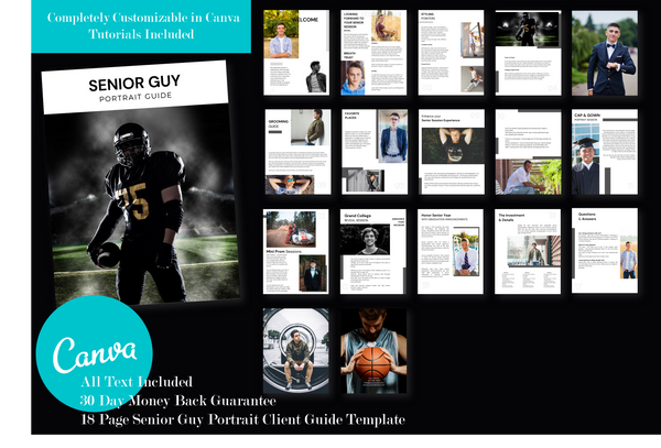 Senior Guy Client Guide for CANVA, Style Guide, Welcome Packet Template, Magazine Template