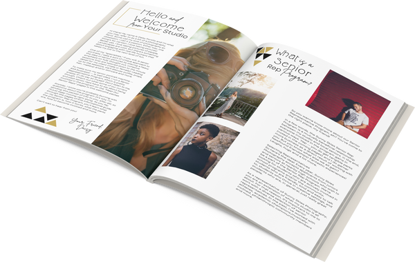 Senior Rep Client Guide, Senior Photography Welcome Packet Template Senior Reps for Canva, Senior Magazine Template