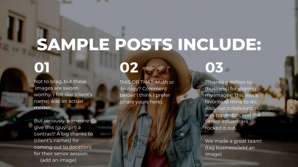 Senior Photography Social Media Content *Copy-Paste-Post* - Already done for you!