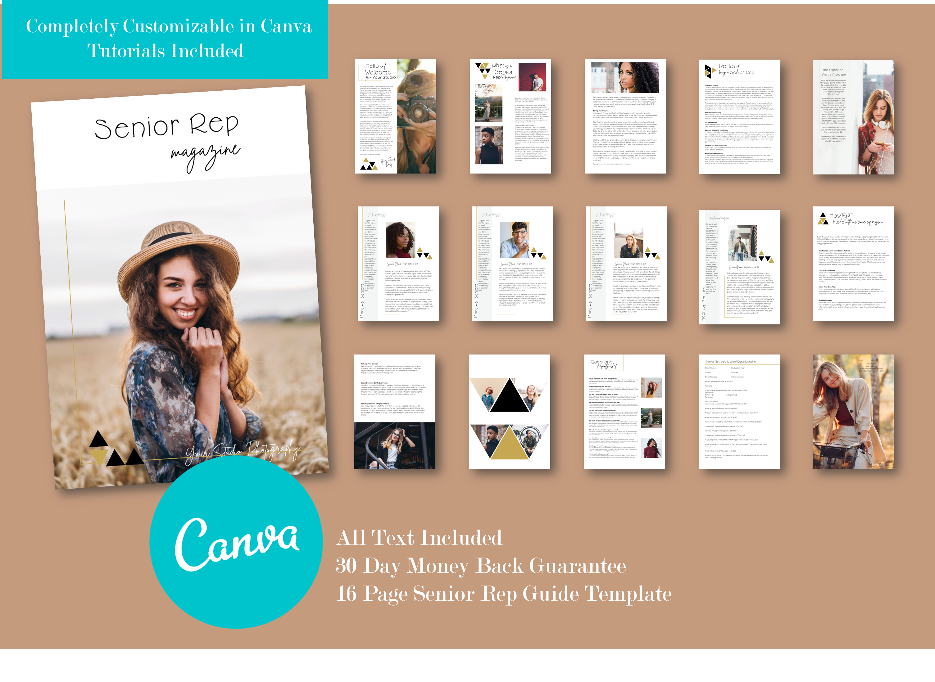 Senior Rep Client Guide, Senior Photography Welcome Packet Template Se ...