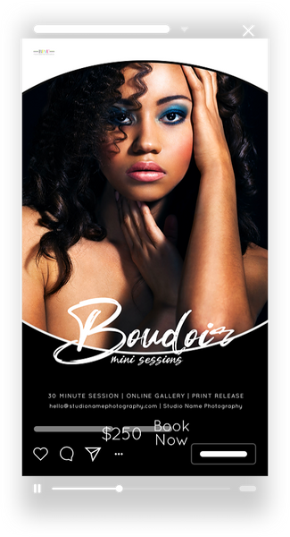 24 Piece Boudoir Photography Mini Session Marketing Template Bundle for Photographers |  Facebook & Instagram Templates