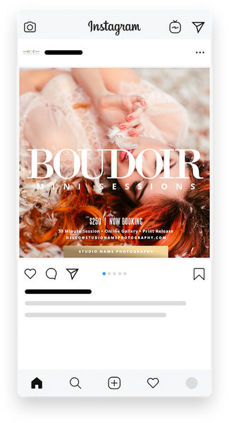 24 Piece Boudoir Photography Mini Session Marketing Template Bundle for Photographers |  Facebook & Instagram Templates