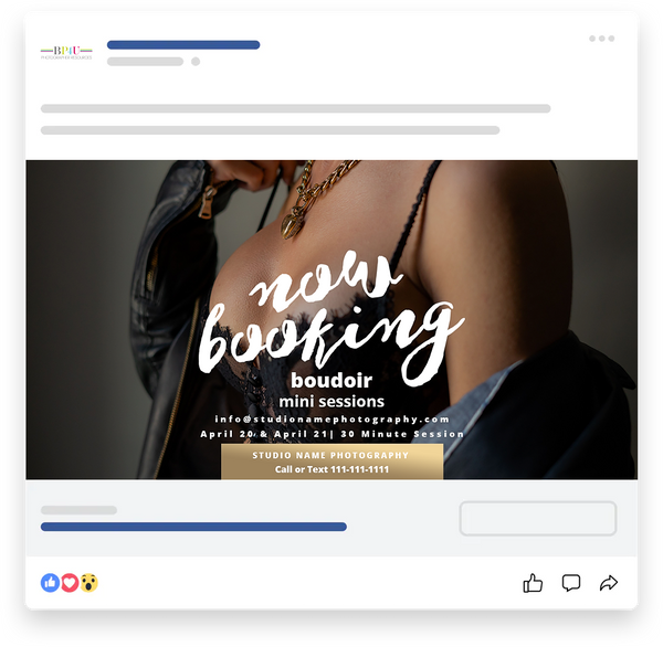 24 Piece Boudoir Photography Mini Session Marketing Template Bundle for Photographers |  Facebook & Instagram Templates