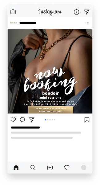 24 Piece Boudoir Photography Mini Session Marketing Template Bundle for Photographers |  Facebook & Instagram Templates