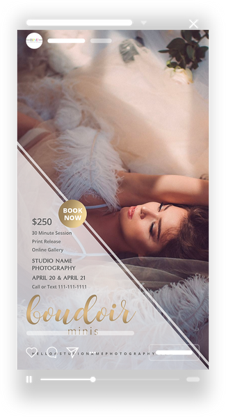 24 Piece Boudoir Photography Mini Session Marketing Template Bundle for Photographers |  Facebook & Instagram Templates