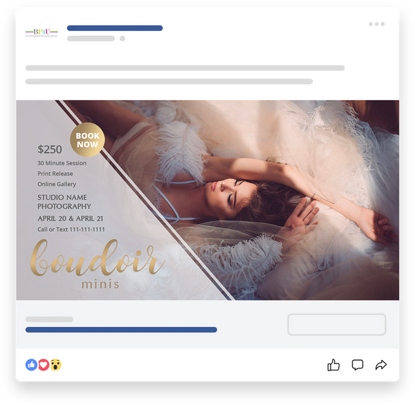 24 Piece Boudoir Photography Mini Session Marketing Template Bundle for Photographers |  Facebook & Instagram Templates