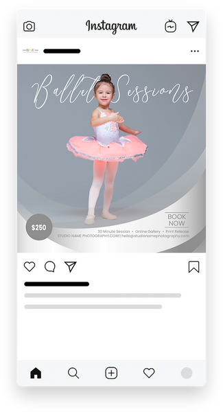Ballet and Dancer Sessions Marketing Templates for Photographers | Ballet Photography Mini Session Templates | PSD Templates