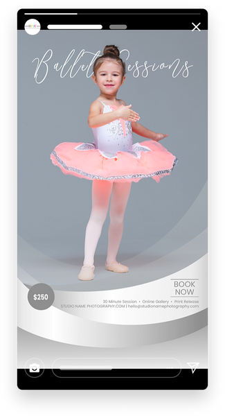 Ballet and Dancer Sessions Marketing Templates for Photographers | Ballet Photography Mini Session Templates | PSD Templates