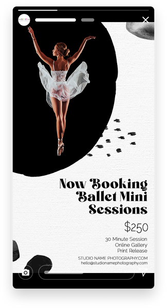 Ballet and Dancer Sessions Marketing Templates for Photographers | Ballet Photography Mini Session Templates | PSD Templates
