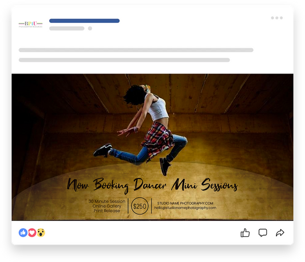 Ballet and Dancer Sessions Marketing Templates for Photographers | Ballet Photography Mini Session Templates | PSD Templates