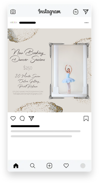 Ballet and Dancer Sessions Marketing Templates for Photographers | Ballet Photography Mini Session Templates | PSD Templates