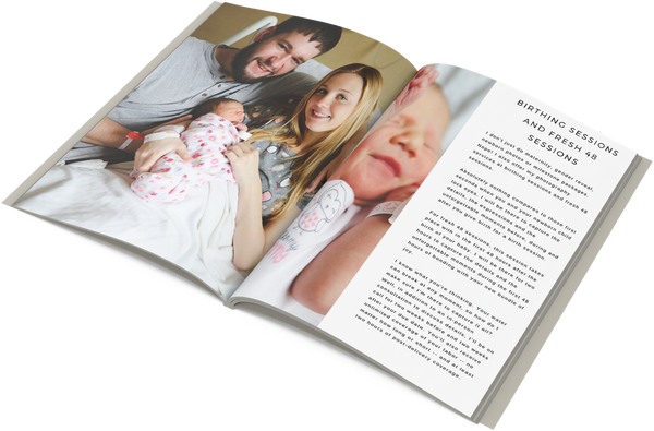Birth Photography & Fresh 48 Welcome Packet | Client Guide Magazine for CANVA