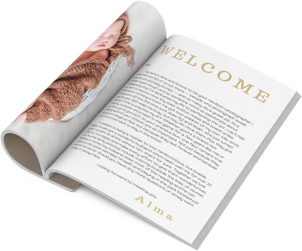 Newborn Photography Client Guide for Canva | Newborn Welcome Packet Template | Magazine Template for Canva