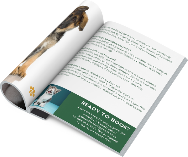 Pet Photography Client Guide Template for CANVA | Welcome Packet | Canva Templates for Pet Photographers