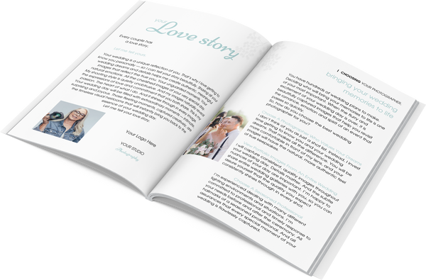 Wedding Photography Marketing Magazine Template for CANVA, Wedding Photographer Welcome Guide, Client Guide Template  for Wedding Photographers