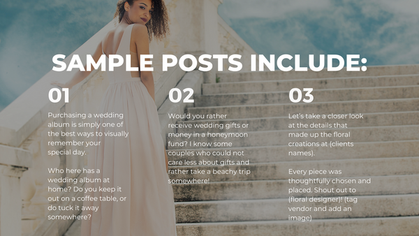 Wedding Photography Social Media Content *Copy-Paste-Post* - Already done for you!