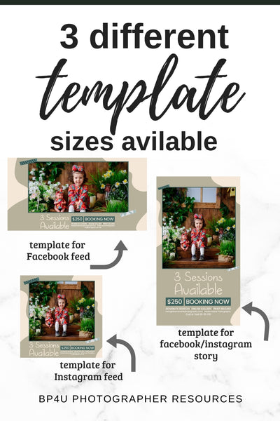 Spring and Easter Marketing Template Bundle for Photographers, Mini Session Templates