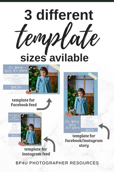 Spring and Easter Marketing Template Bundle for Photographers, Mini Session Templates