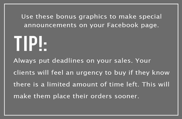 Sale Graphics for Photographers for Email and Facebook Marketing