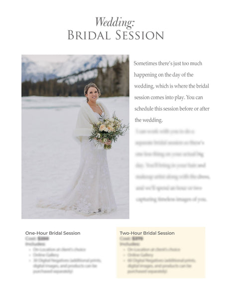 66 Prewritten Photographer Pricing Template Pages