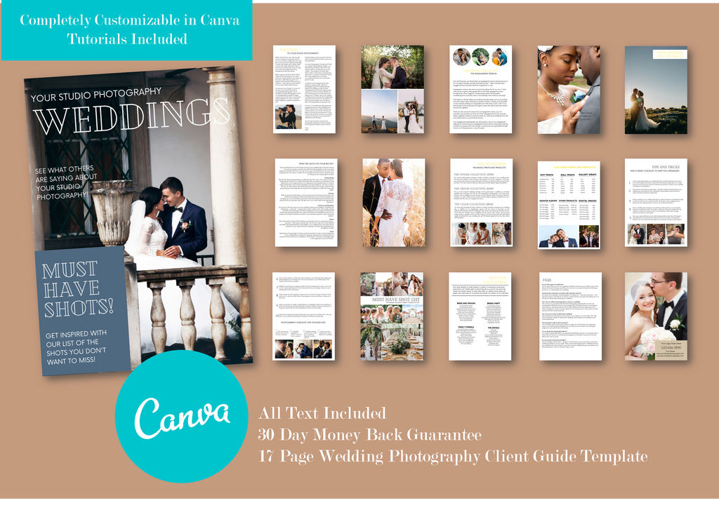 Welcome Guide Template, Bridal Guide, Canva outlet Template, Wedding Experience Guide, Template for Photographers, Wedding Magazine, Template