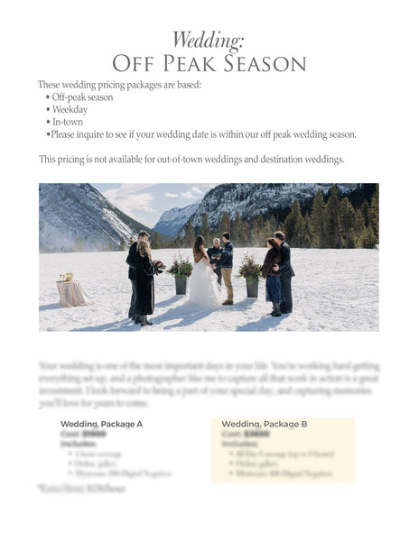 66 Prewritten Photographer Pricing Template Pages