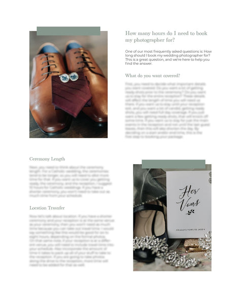 Wedding Photography Lead Magnet Template | Client Prep Guide | PSD Templates