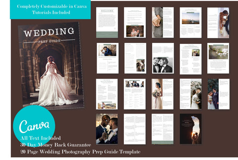 Wedding Photography Lead Magnet Template For CANVA, Client Prep Guide, Magazine Template for Canva