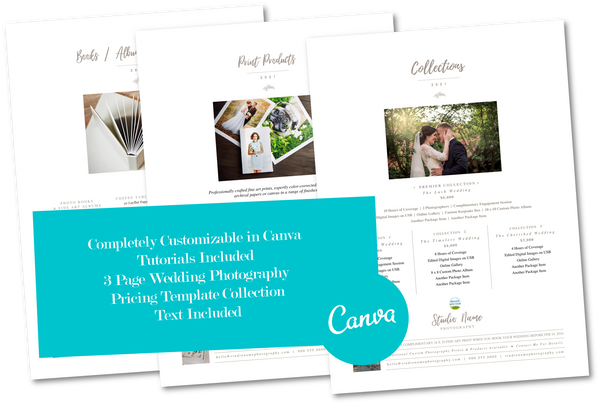 Photography Pricing Template Bundle, Canva Price List for Photographers, Pricing Guide, Portrait Price Sheet, Wedding Pricing, Newborn Pricing