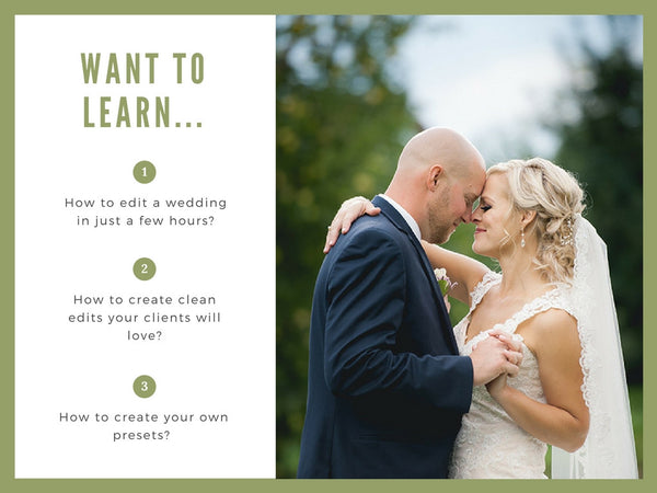 OVER 101 MINUTES! How to Quickly Edit a Wedding using Lightroom [Video Collection] by Gage Blake Photography