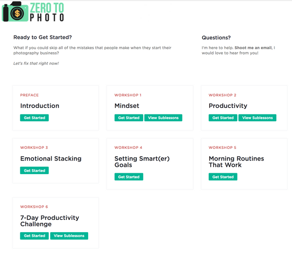 Zero to Photo - Start Your Photography Business the Smart Way
